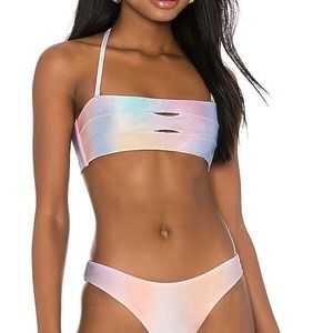 NWT PQ Swim Golden Hour Bandeau Top D Cup